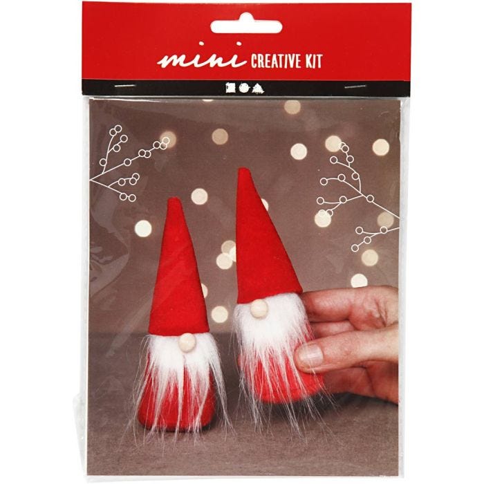 Mini Kreativ Set, Weihnachtswichtel, 12 cm, Rot, 1 Pck