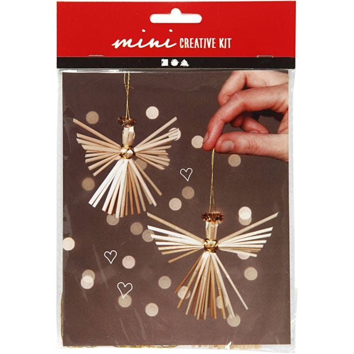 Mini Kreativ Set, Strohengel, 8 cm, 1 Pck