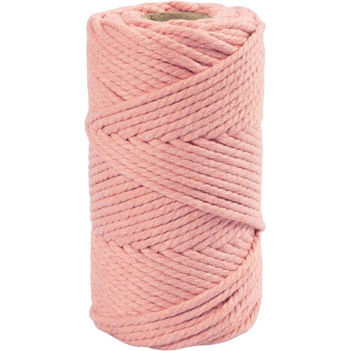 Macramé-Kordel, L 55 M, D 4 mm, Rosa, 330 g/ 1 Rolle