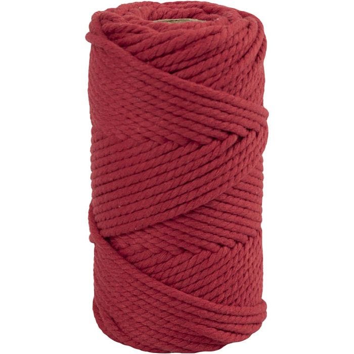 Macramé-Kordel, L 55 M, D 4 mm, Rot, 330 g/ 1 Rolle