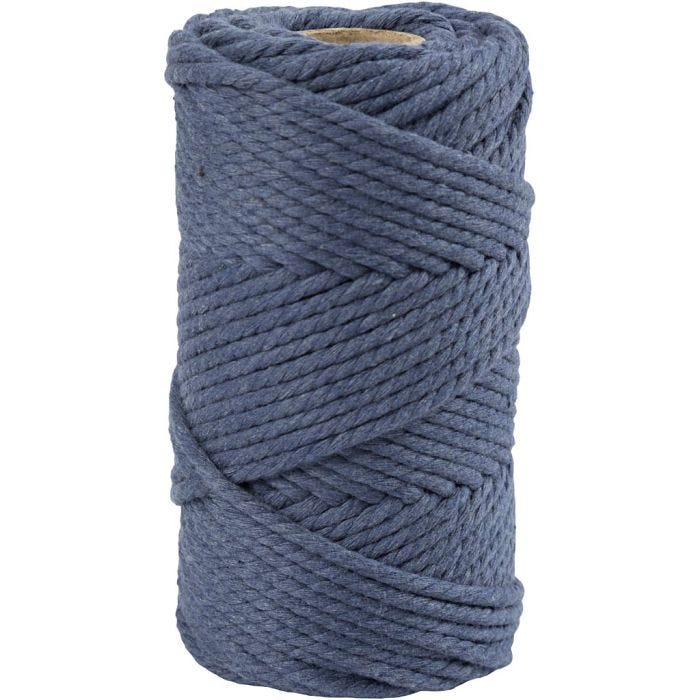 Macramé-Kordel, L 55 M, D 4 mm, Blau, 330 g/ 1 Rolle