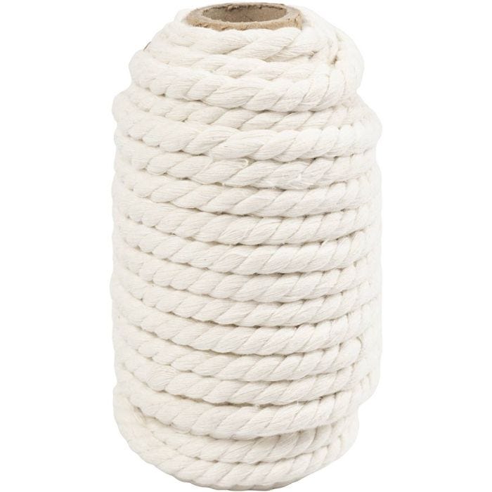 Ma­c­ra­mé-Schnur, L 12 M, D 8,5 mm, Naturweiß, 300 g/ 1 Rolle