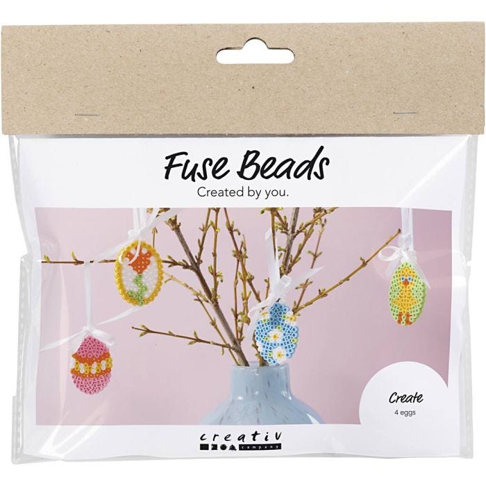 Mini Kreativ Set Bügelperlen, Hängedekorationen in Eierform, Sortierte Farben, 1 Pck
