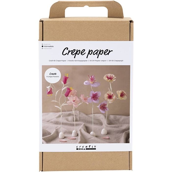 Kreativ Set Krepppapier, Blume, Pastellfarben, 1 Pck