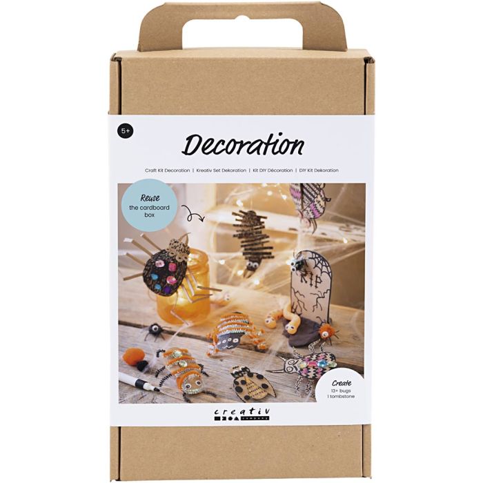 Kreativ Set Dekoration, Insekten, Würmer und Grabsteine, Sortierte Farben, 1 Pck