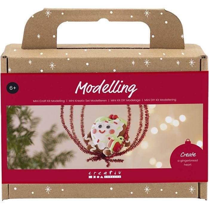 Mini Kreativ Set Modellieren, Herzförmige Weihnachtsfigur, Sortierte Farben, 1 Pck