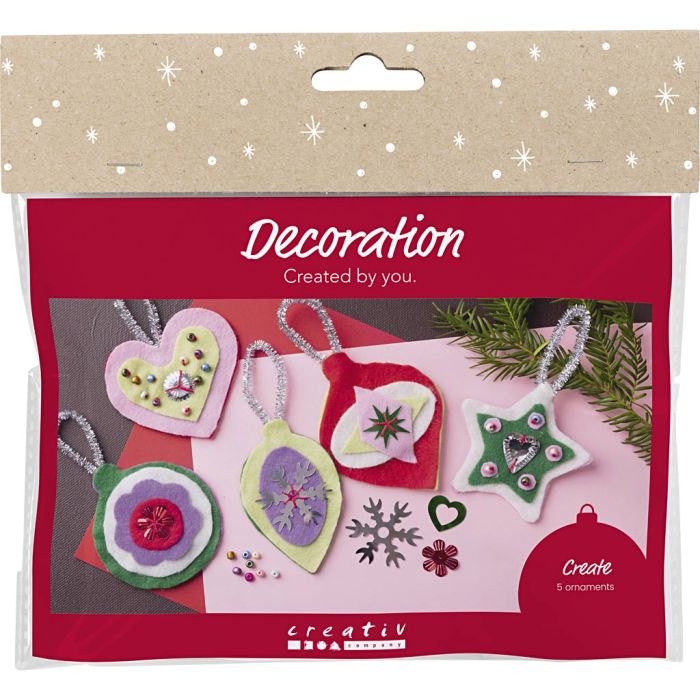 Mini Kreativ Set Dekoration, Weihnachtsdekorationen aus Filz, Sortierte Farben, 1 Pck