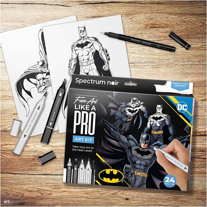 Kreativ Set Illustration, Batman: Helden &amp; Bösewichte , Sortierte Farben, 1 Pck