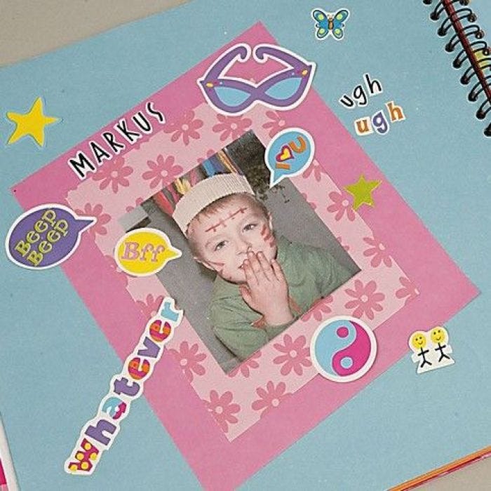 Scrapbook-Album, türkis