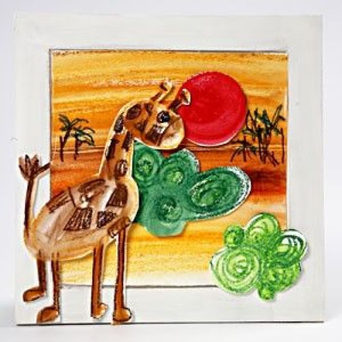 3D Collage mit Aquarellkreiden