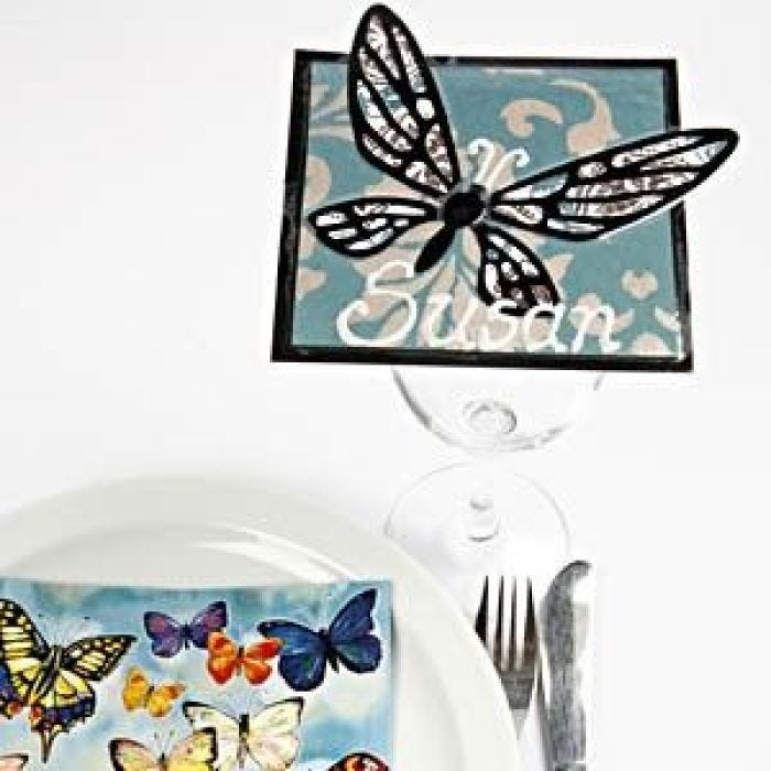 Laminierte Platzkarten mit Schmetterling