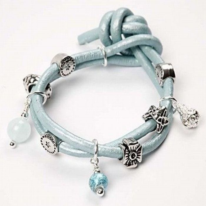 Lederarmband mit Verbindungsperlen