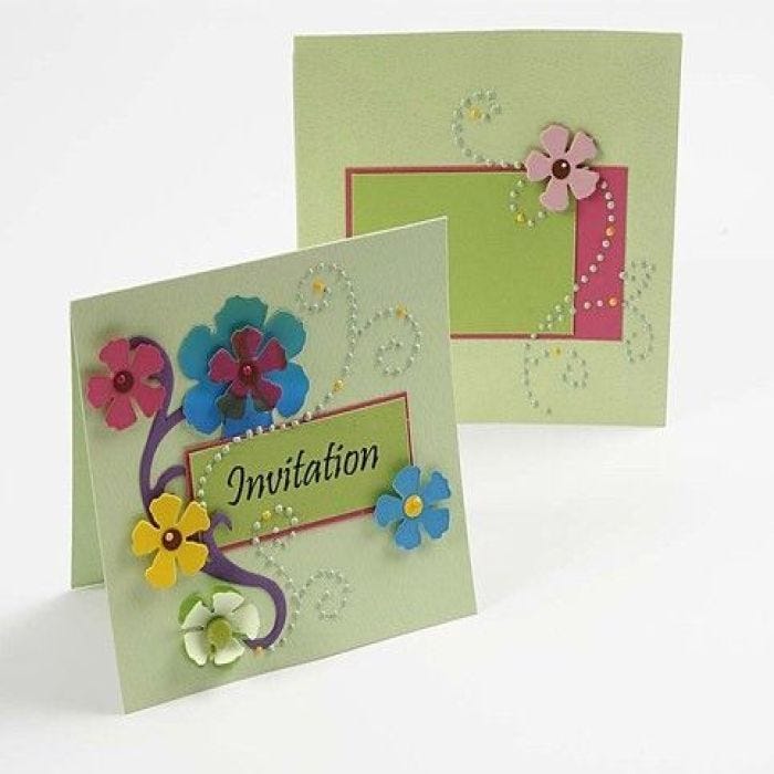 Einladungskarte mit Blumen
