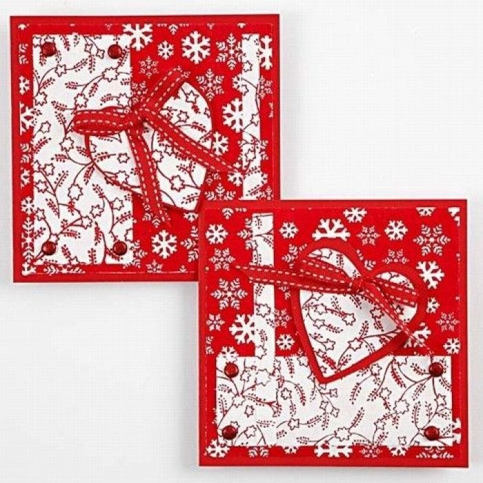 Weihnachtskarte mit Herzen