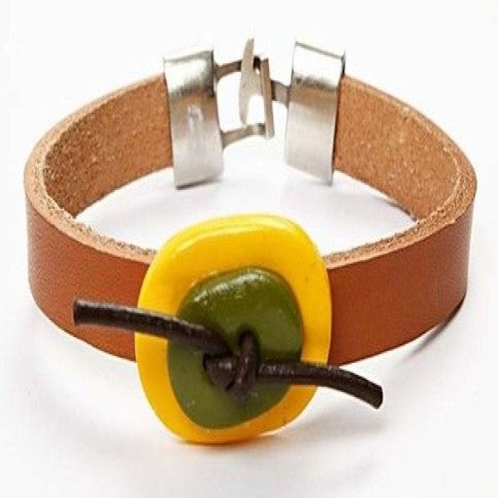 Lederarmband mit Pardo Schmuck-Masse