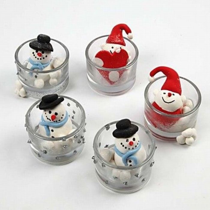 Figuren aus Silk Clay in Teelichthaltern