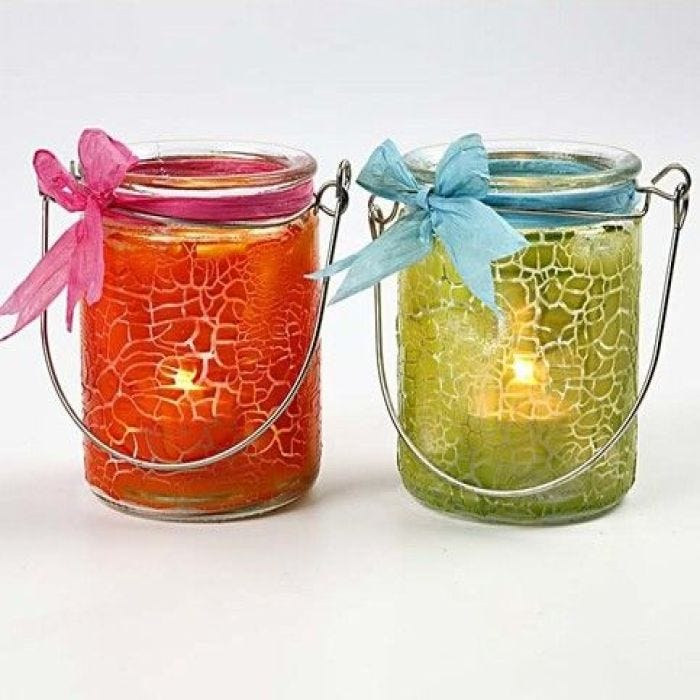 Glas mit Krakelierverzierung