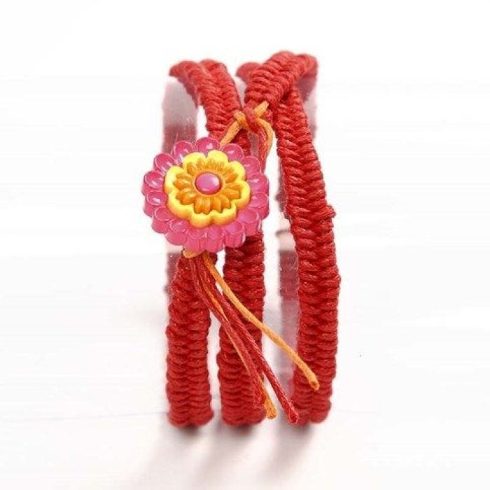 Armband, geflochten aus Baumwollband