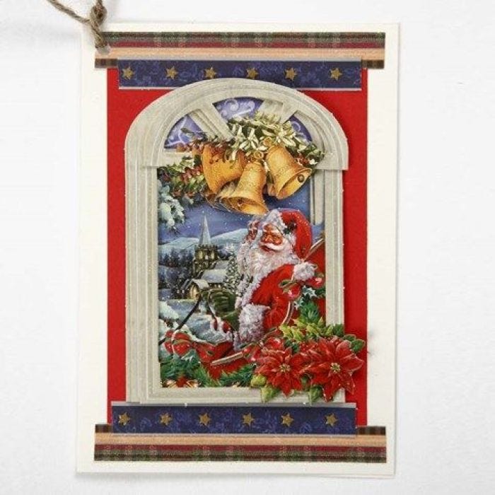 Eine Weihnachtskarte mit 3D Decoupage-Etiketten