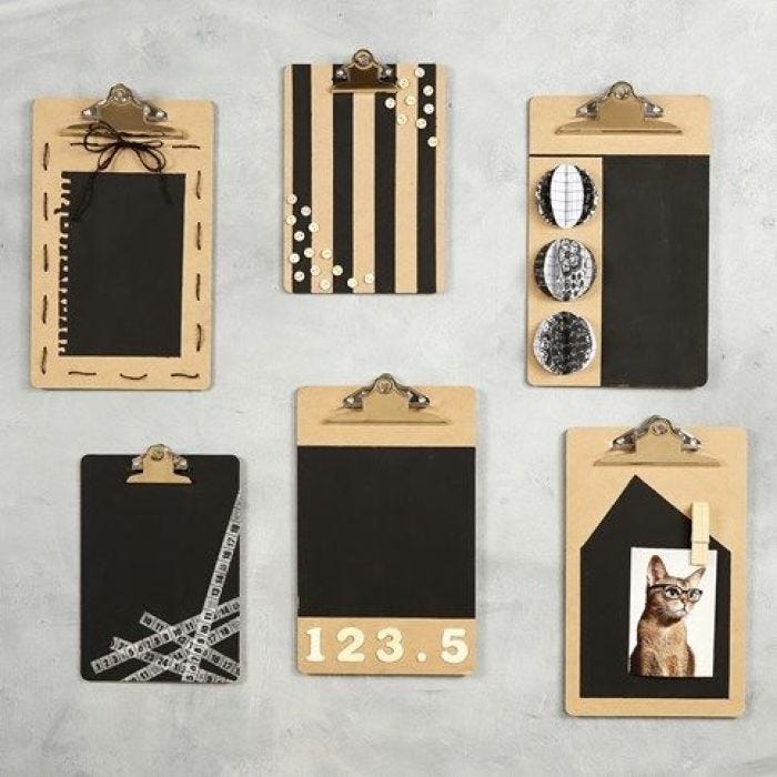 Clipboards mit verschiedensten Dekorationen