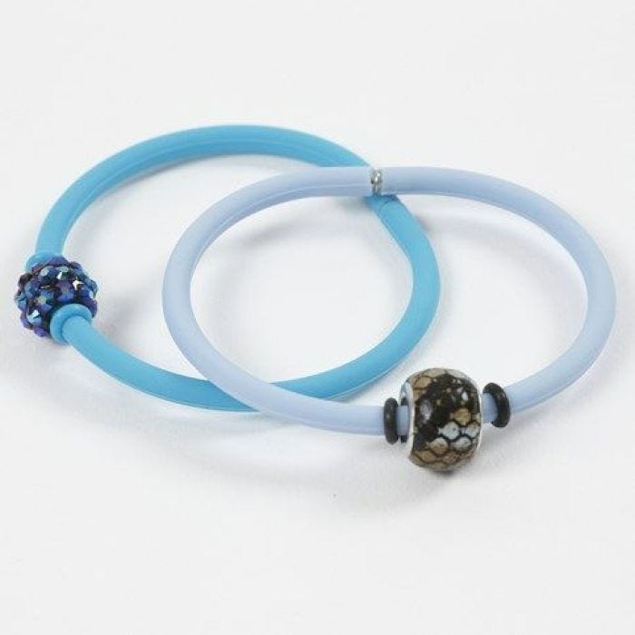 Silikon-Armband mit Stopper-Ringen und Perlen