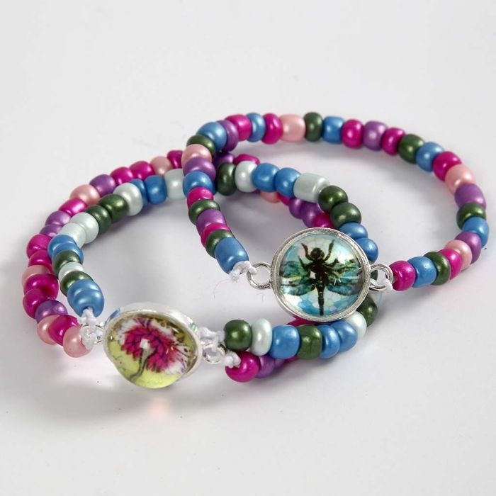 Armbänder aus Rocaille Seed Beads mit Cabochon in der Mitte