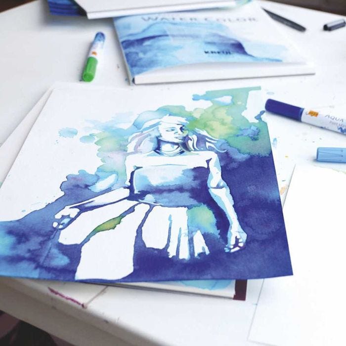 Illustration mit Aquarell-Malstiften