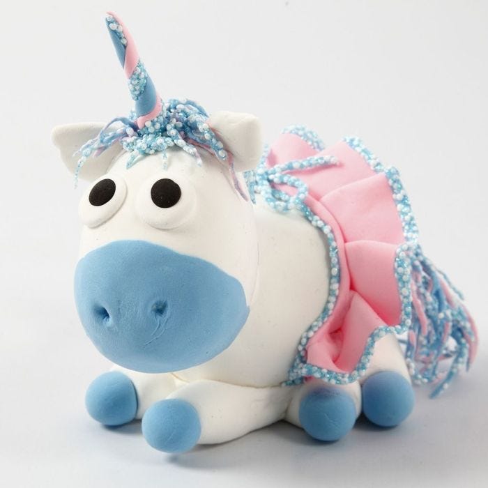 Einhorn aus Silk Clay und Foam Clay