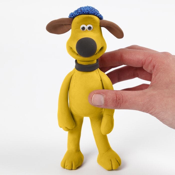 Bitzer von Shaun das Schaf, modelliert aus Silk Clay und Foam Clay