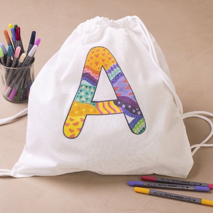 Tasche mit Buchstaben für Vorschulkinder