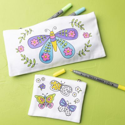 Mäppchen und Münztasche mit Schmetterlingen