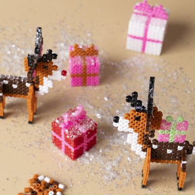 3D-Rentier und Bügelperlen-Weihnachtsgeschenke