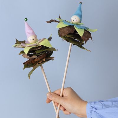 Waldfeen aus Blättern und Filz