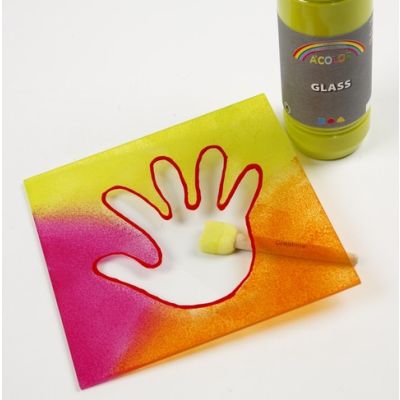Glasplatte mit Hand