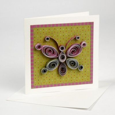 Quilling auf einer Grußkarte