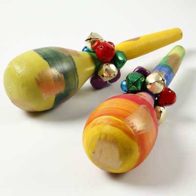 Bemalte Rumba-Rasseln aus Holz