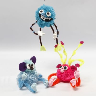 Fantasie-Tiere aus Pompons