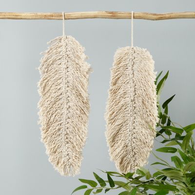 Macramé-Wandkunst in Blattform zum Aufhängen
