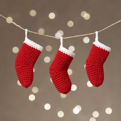 Gehäkelter Mini-Weihnachtsstrumpf