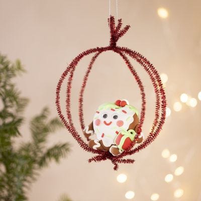 Lebkuchenherz-Weihnachtsdekoration mit Silk Clay®