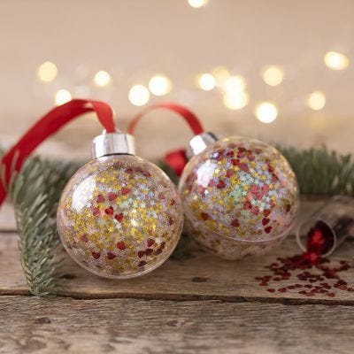 Weihnachtskugeln mit Pailletten