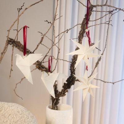 Weihnachtsdekorationen mit Origami
