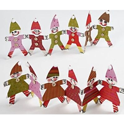 Glückliche Kobolde in einer Reihe