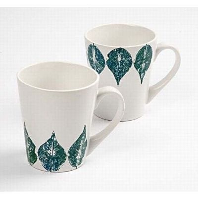Becher mit Blattdruck
