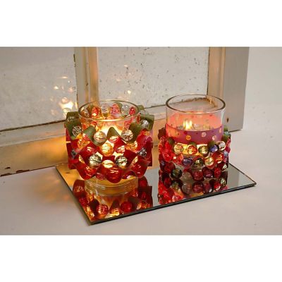 Kerzenhalter mit Papierstreifen