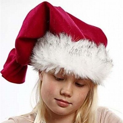 Weihnachtsmannmütze mit Kunstpelzkante