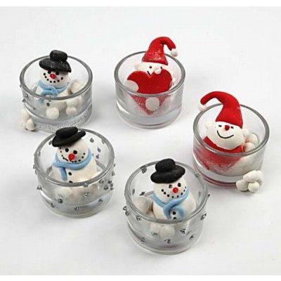 Figuren aus Silk Clay in Teelichthaltern