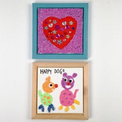 Foam Clay auf gerahmten Leinwandplatten