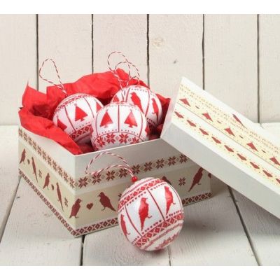 Styroporkugeln mit Decoupage-Papier