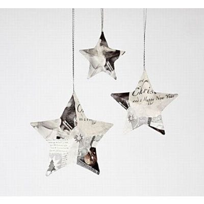 Sterne mit Servietten-Decoupage